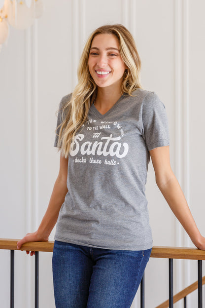 To The Window Graphic V Neck Tee In Gray - Simply Graced Mama