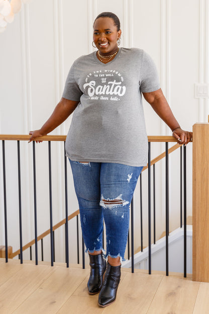 To The Window Graphic V Neck Tee In Gray - Simply Graced Mama