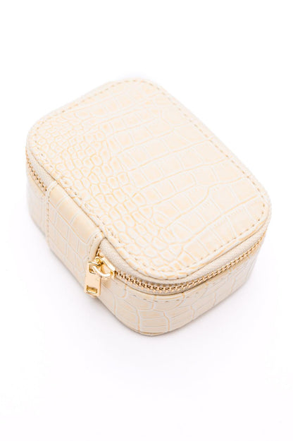 Travel Jewelry Case in Cream Snakeskin - Simply Graced Mama