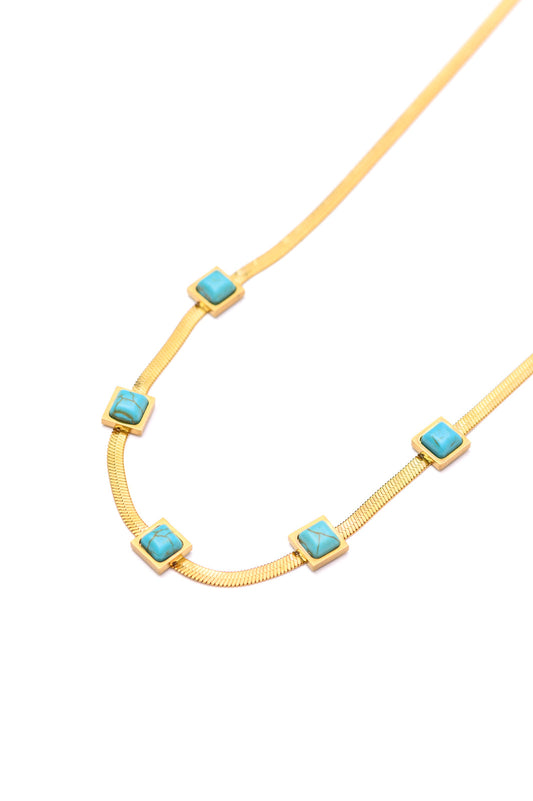 Turquoise Squares Necklace - Simply Graced Mama