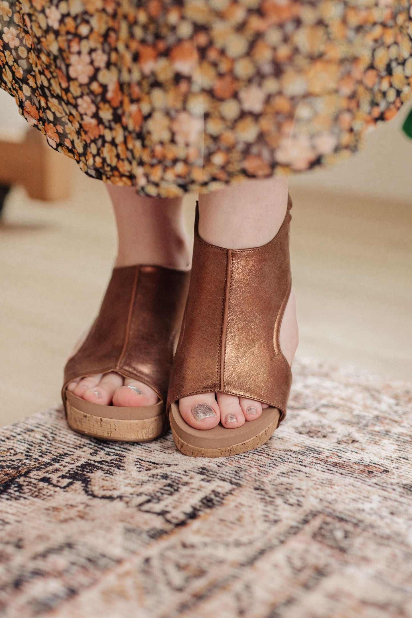 Walk This Way Wedge Sandals in Antique Bronze - Simply Graced Mama