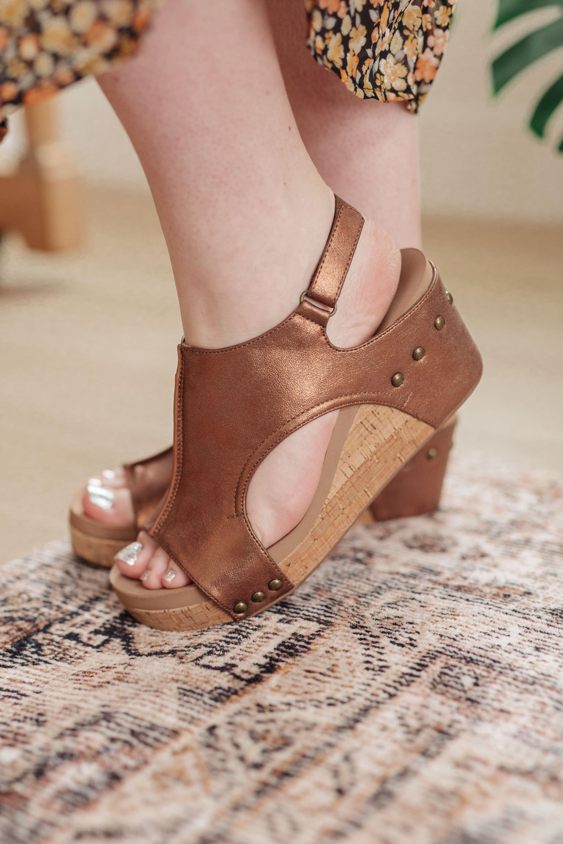 Walk This Way Wedge Sandals in Antique Bronze - Simply Graced Mama