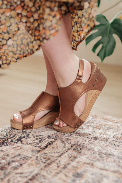 Walk This Way Wedge Sandals in Antique Bronze - Simply Graced Mama