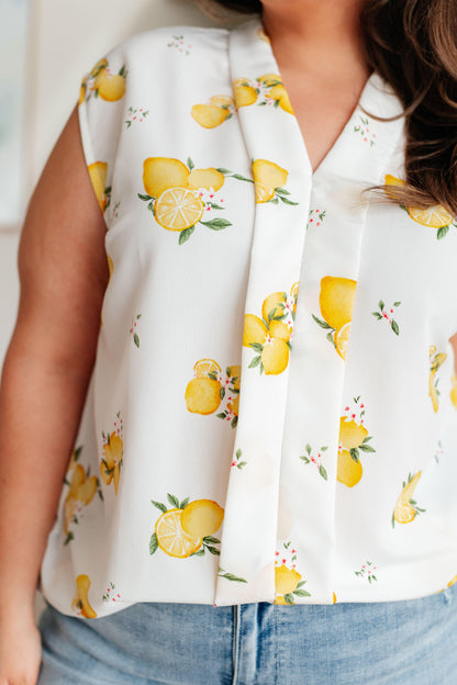 When Life Gives You Lemons Sleeveless Blouse - Simply Graced Mama