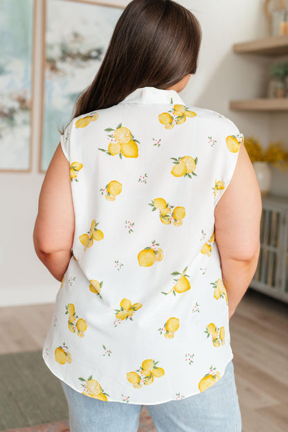 When Life Gives You Lemons Sleeveless Blouse - Simply Graced Mama