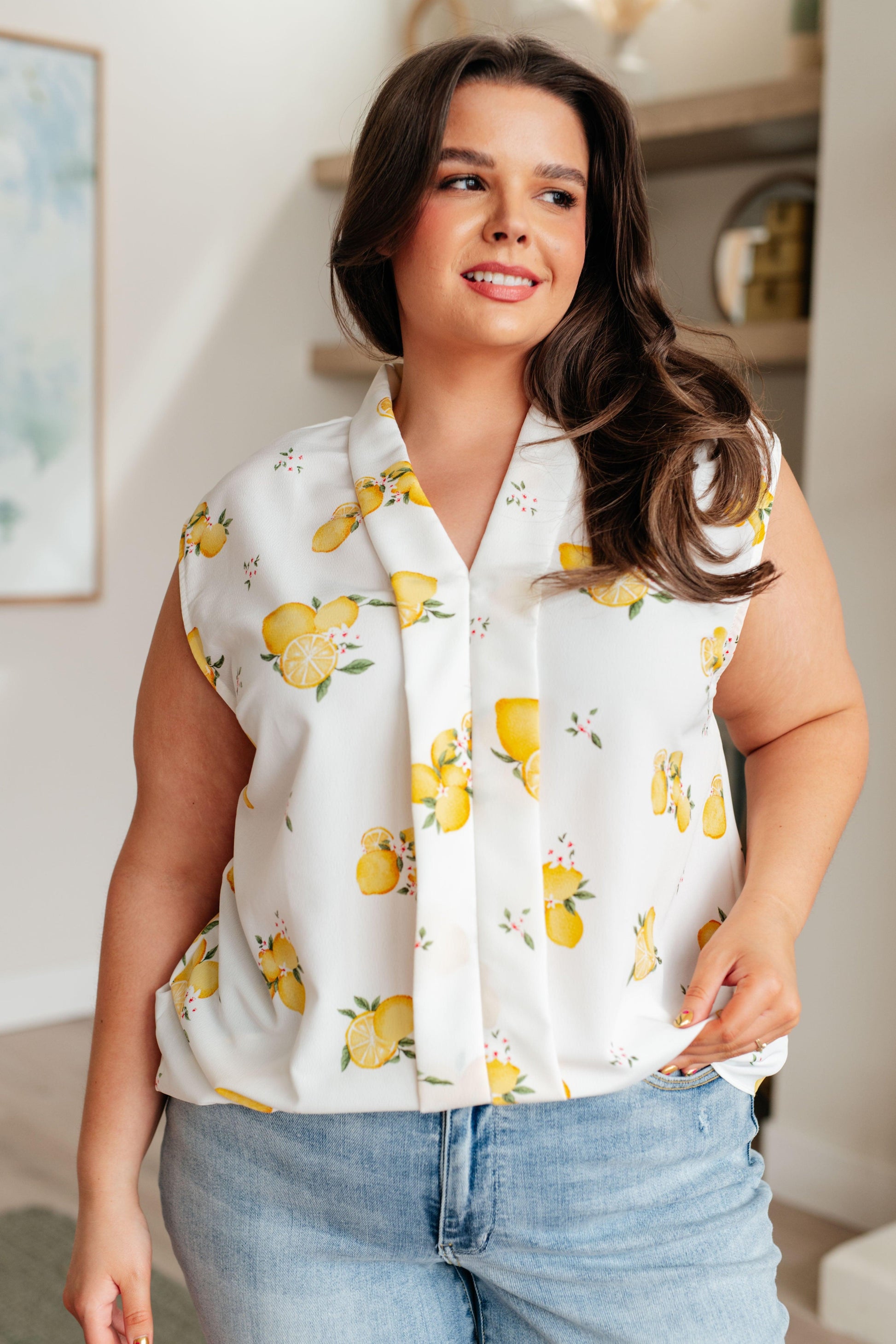 When Life Gives You Lemons Sleeveless Blouse - Simply Graced Mama