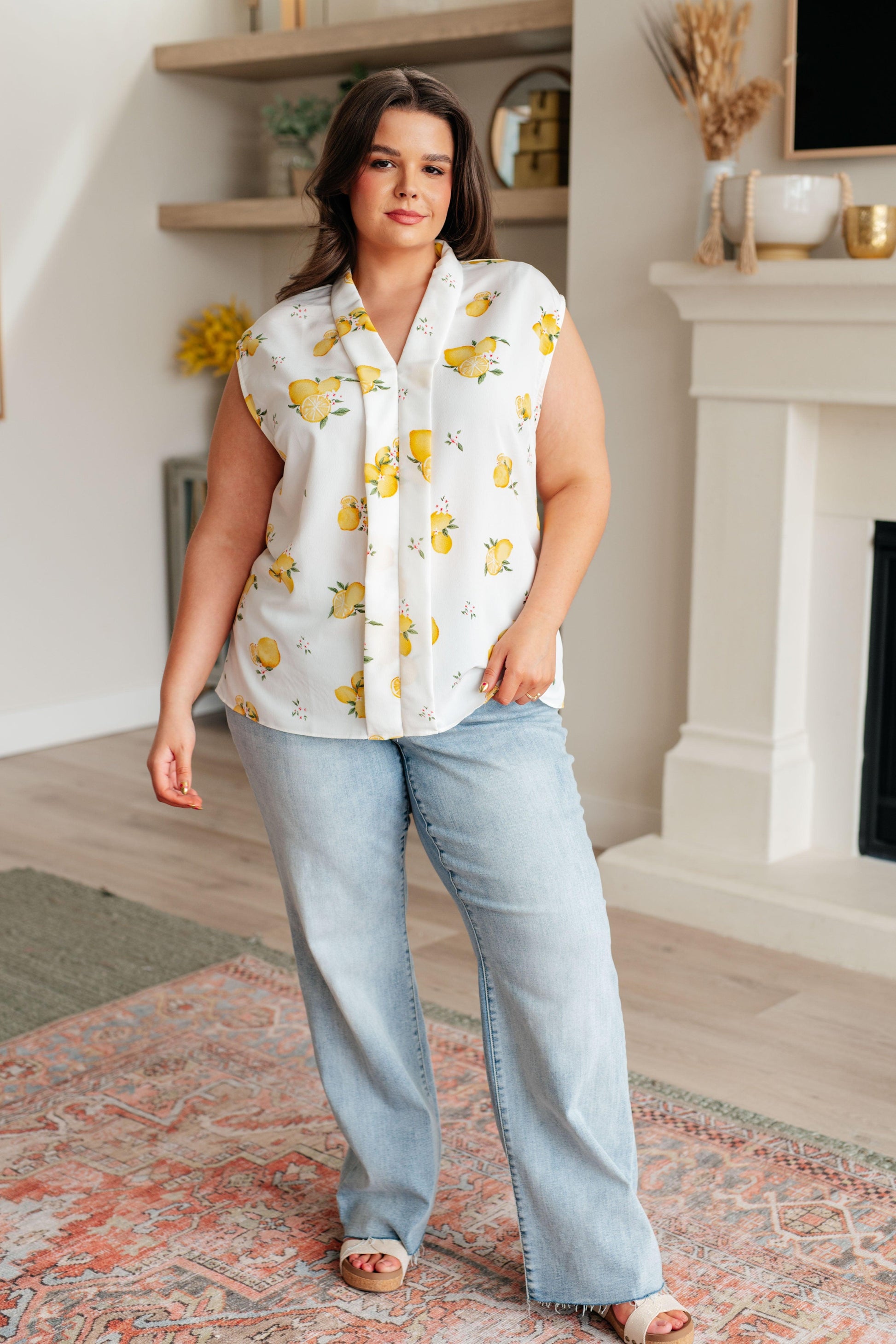 When Life Gives You Lemons Sleeveless Blouse - Simply Graced Mama