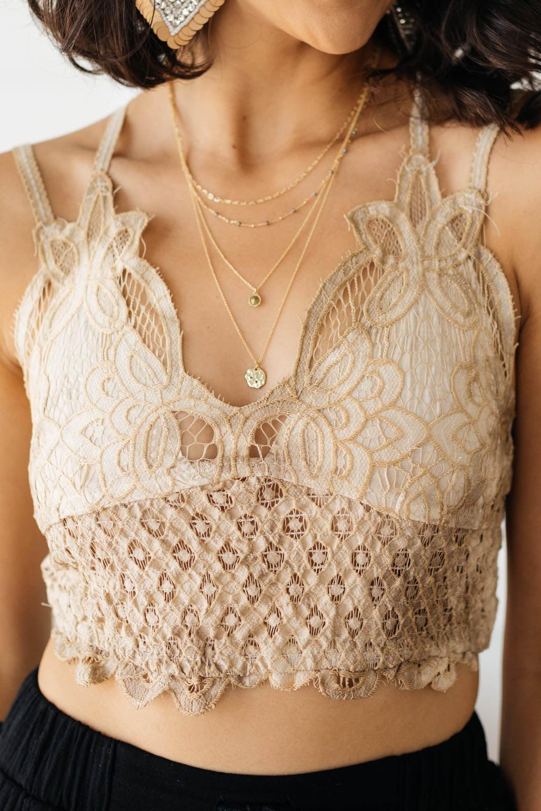 Live In Lace Bralette in Taupe - Simply Graced Mama