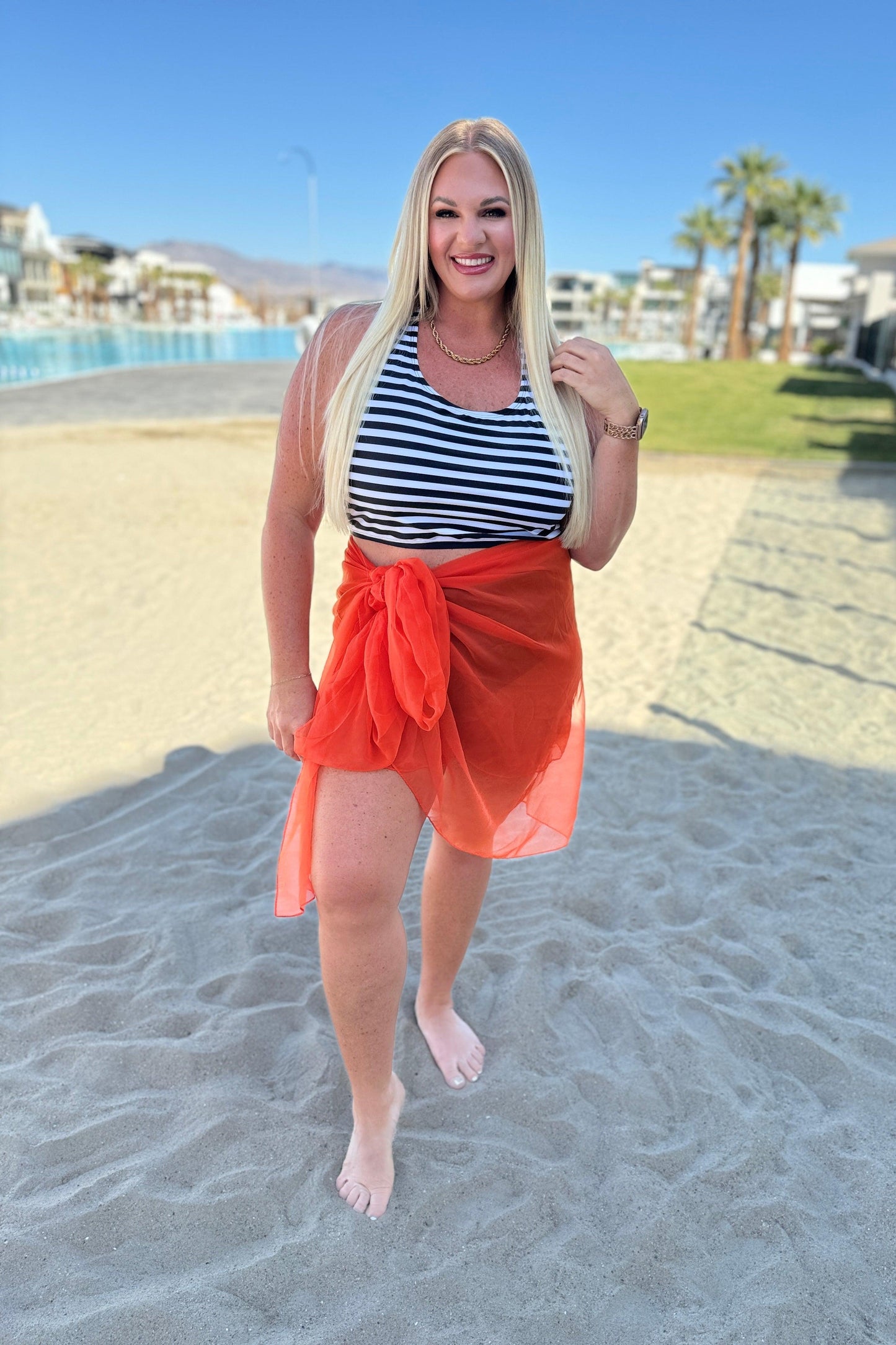 Wrapped In Summer Versatile Swim Cover in Orange - Simply Graced Mama