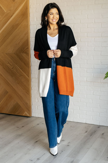 Writer's Block Color Block Open Front Cardigan - Simply Graced Mama