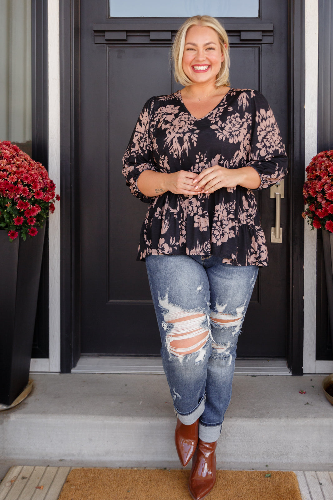 Your Choice V-Neck Floral Top - Simply Graced Mama