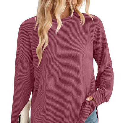 Long Sleeve Split Hem Sweatshirt