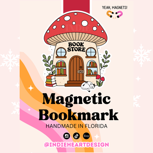 Cottagecore Mushroom Book Store Magnetic Bookmark 