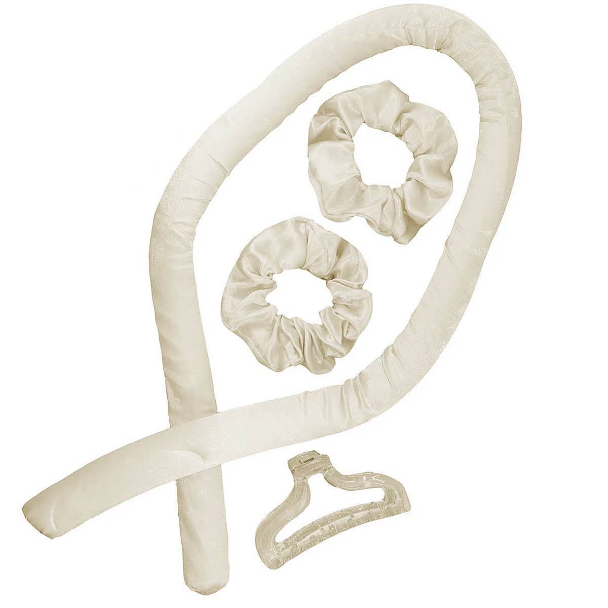 Heatless Satin Curler Set-effortless curls, no heat damage: IVORY