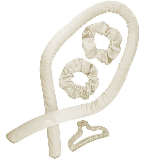 Heatless Satin Curler Set-effortless curls, no heat damage: IVORY