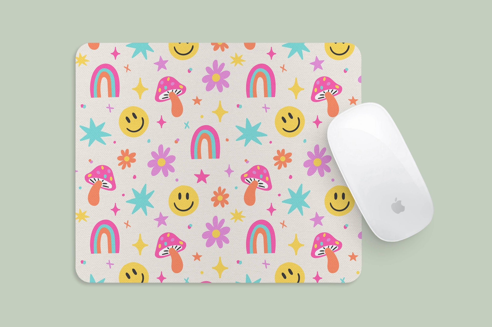 Mousepad Colorful Happy Rainbow Design - Simply Graced Mama