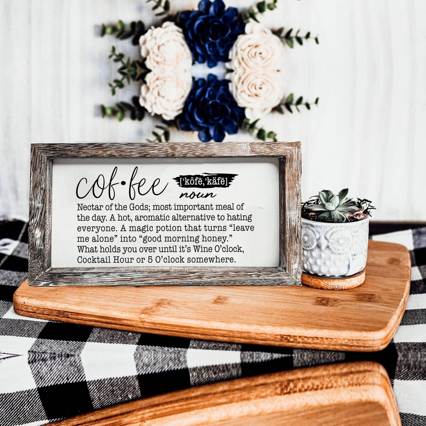 Farmhouse Framed Coffee Wood Sign - Simply Graced Mama