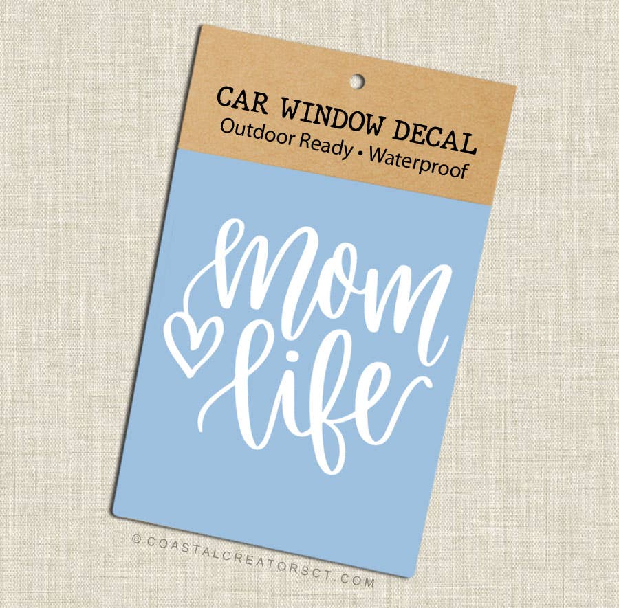 Mom Life with Heart Vinyl Window Sticker Decal