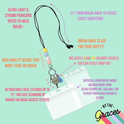 Pastel Lanyard for Keys & ID Badges - Simply Graced Mama