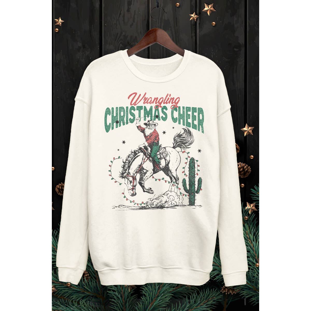 Wrangling Christmas Cheer Mineral Sweatshirt