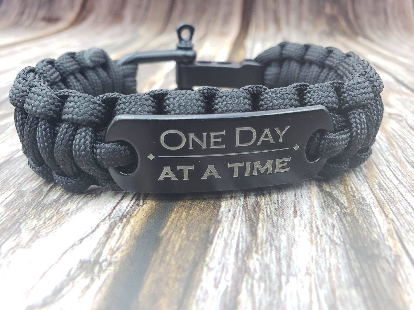 One Day at a Time Paracord Adjustable Bracelet