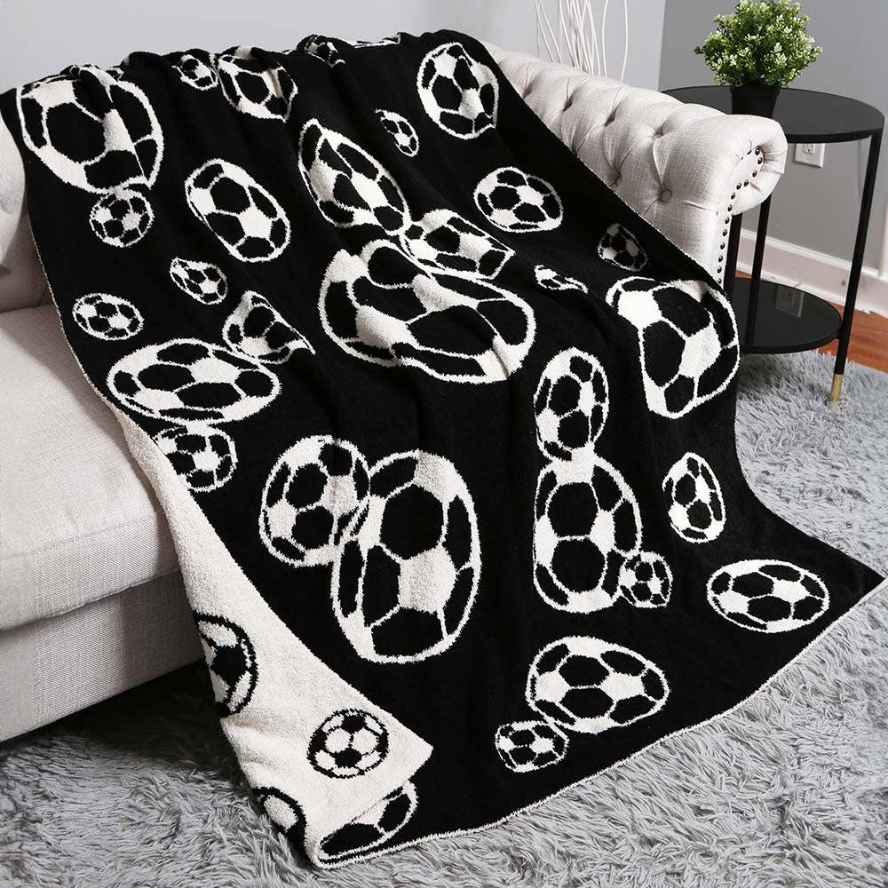 Soccer Reversible Throw Blanket - Simply Graced Mama