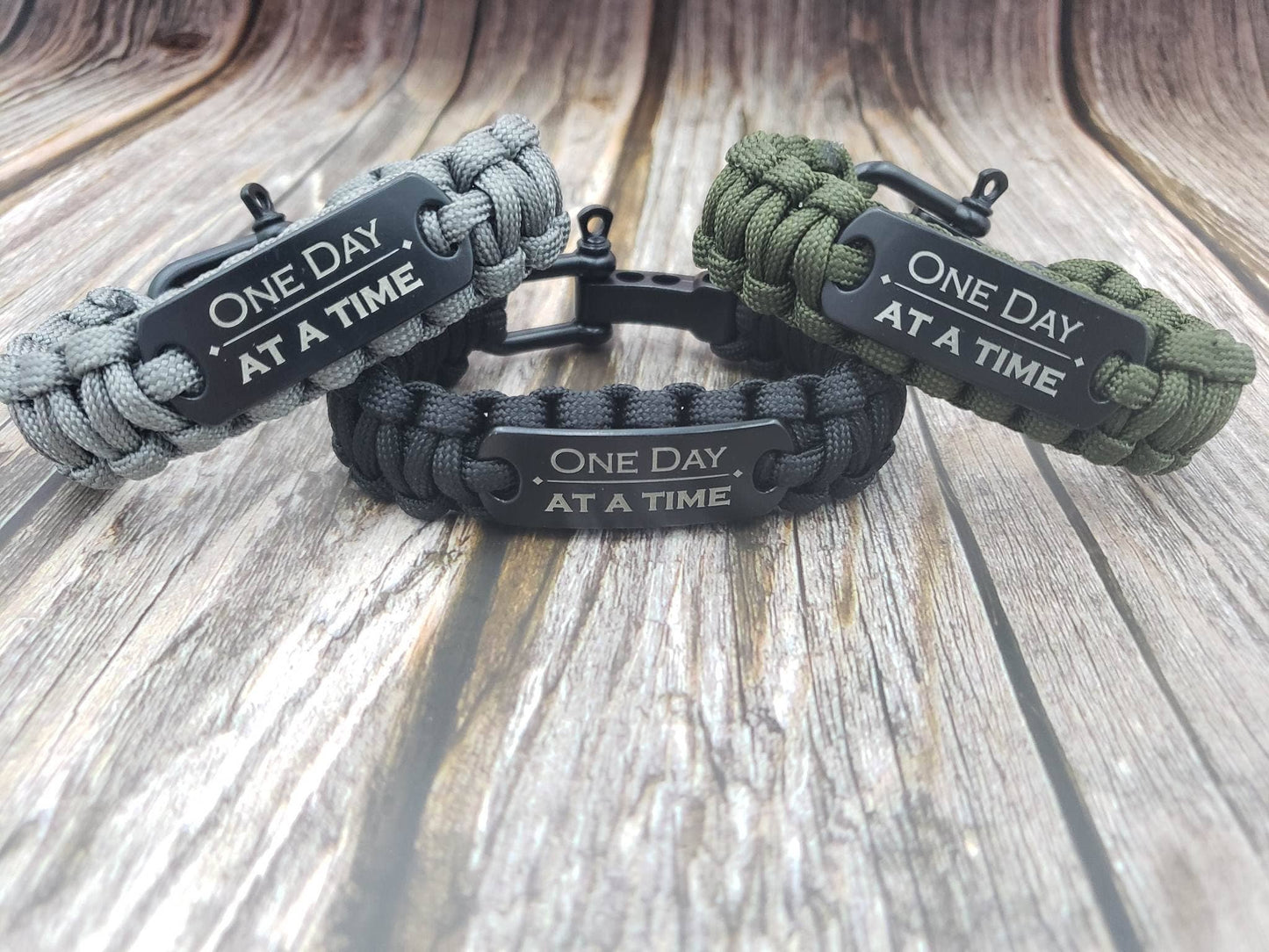 One Day at a Time Paracord Adjustable Bracelet