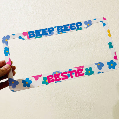 Beep Beep Bestie License Plate Frame