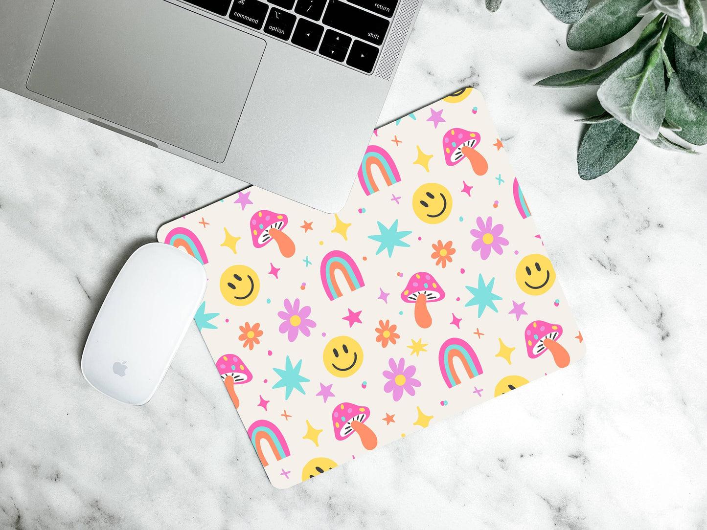 Mousepad Colorful Happy Rainbow Design - Simply Graced Mama