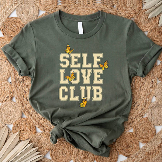 Self Love Club Graphic Tee in Olive