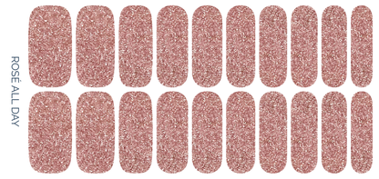Rosé All Day | Rose Gold Glitter At Home Mani Nail Wrap