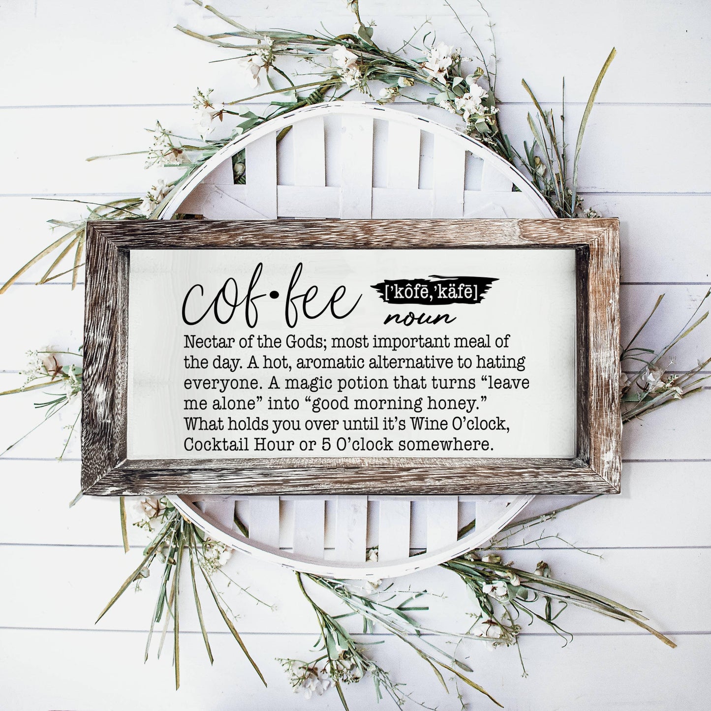 Farmhouse Framed Coffee Wood Sign - Simply Graced Mama