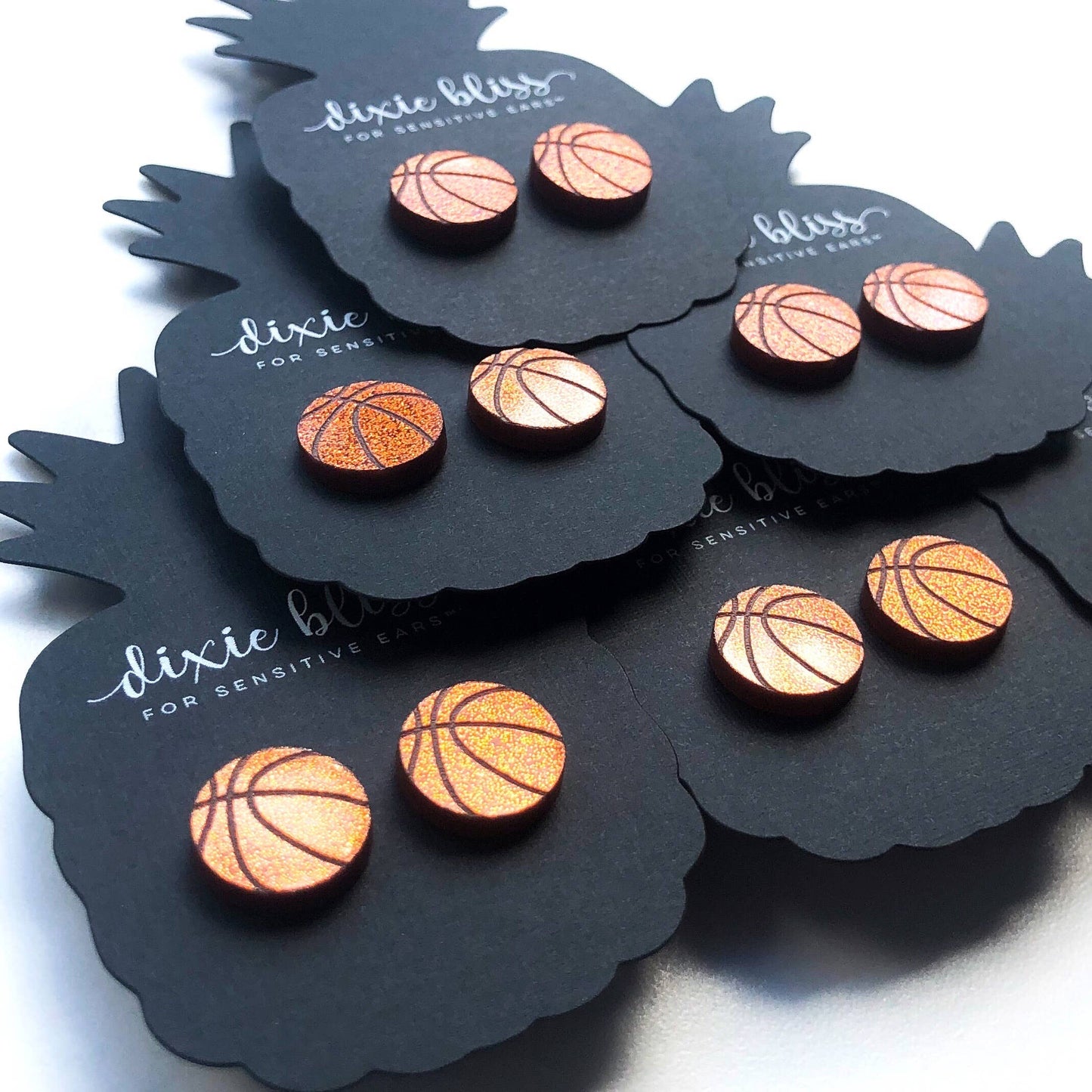 Basketball stud earrings