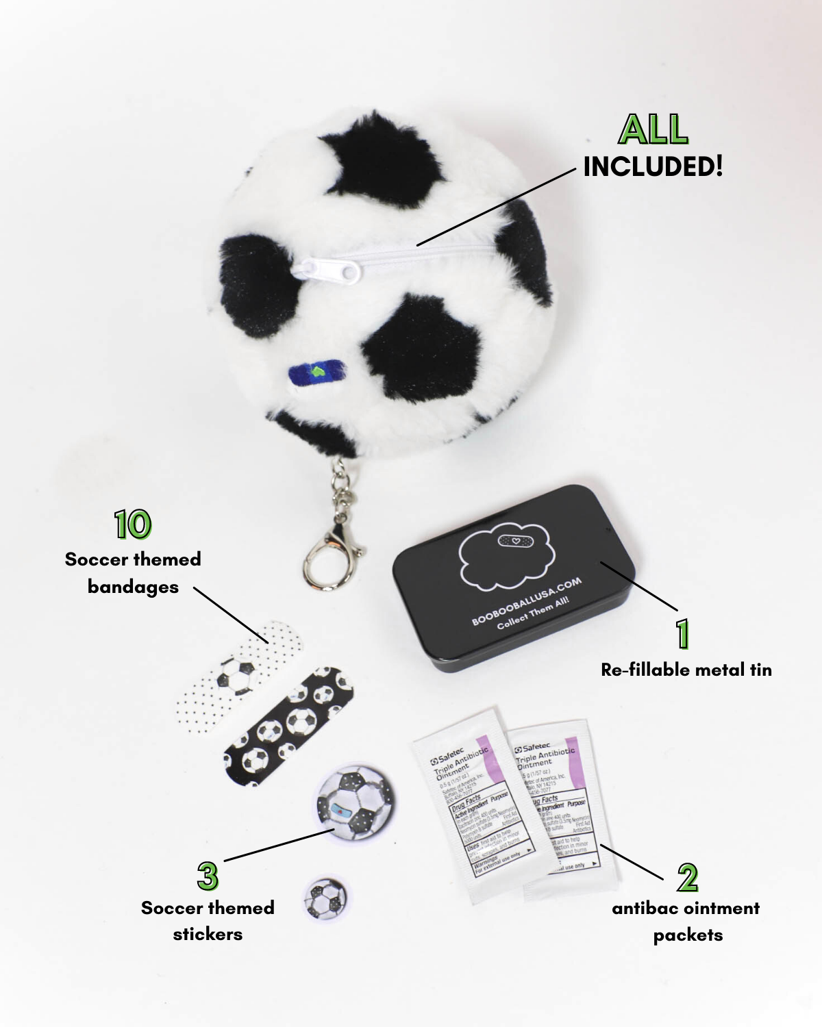 Soccer Boo Boo First Aid Keychain Kit