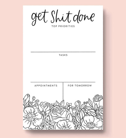 Get Shit Done Daily Planner Notepad - Simply Graced Mama