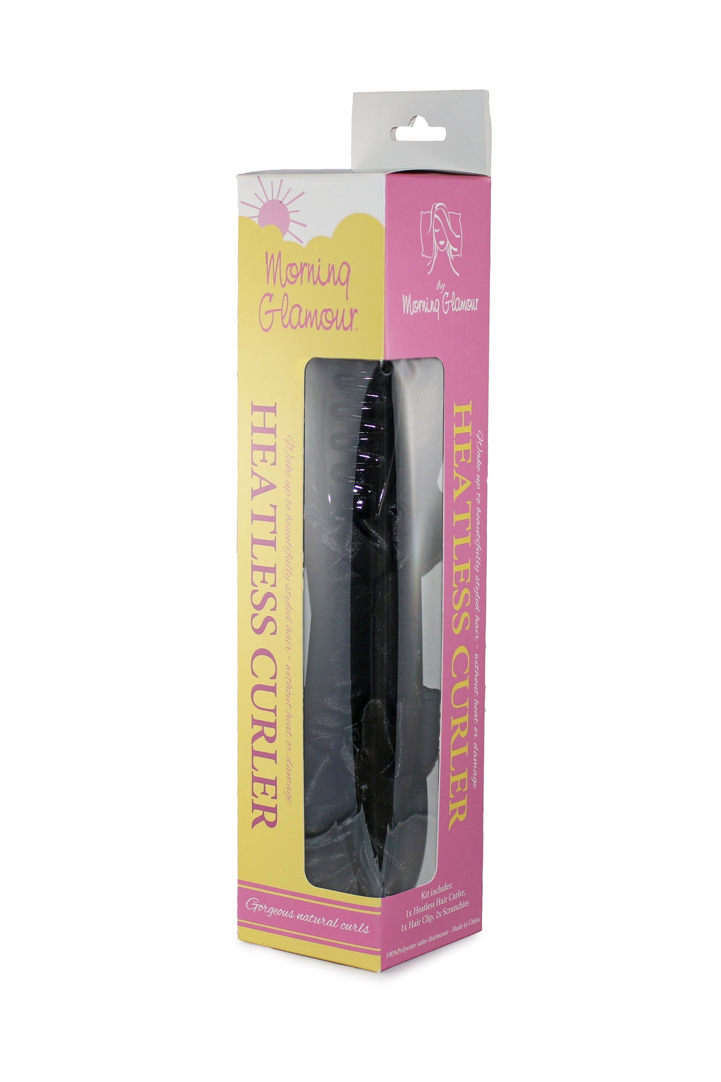 Heatless Satin Curler Set-effortless curls, no heat damage: BLACK