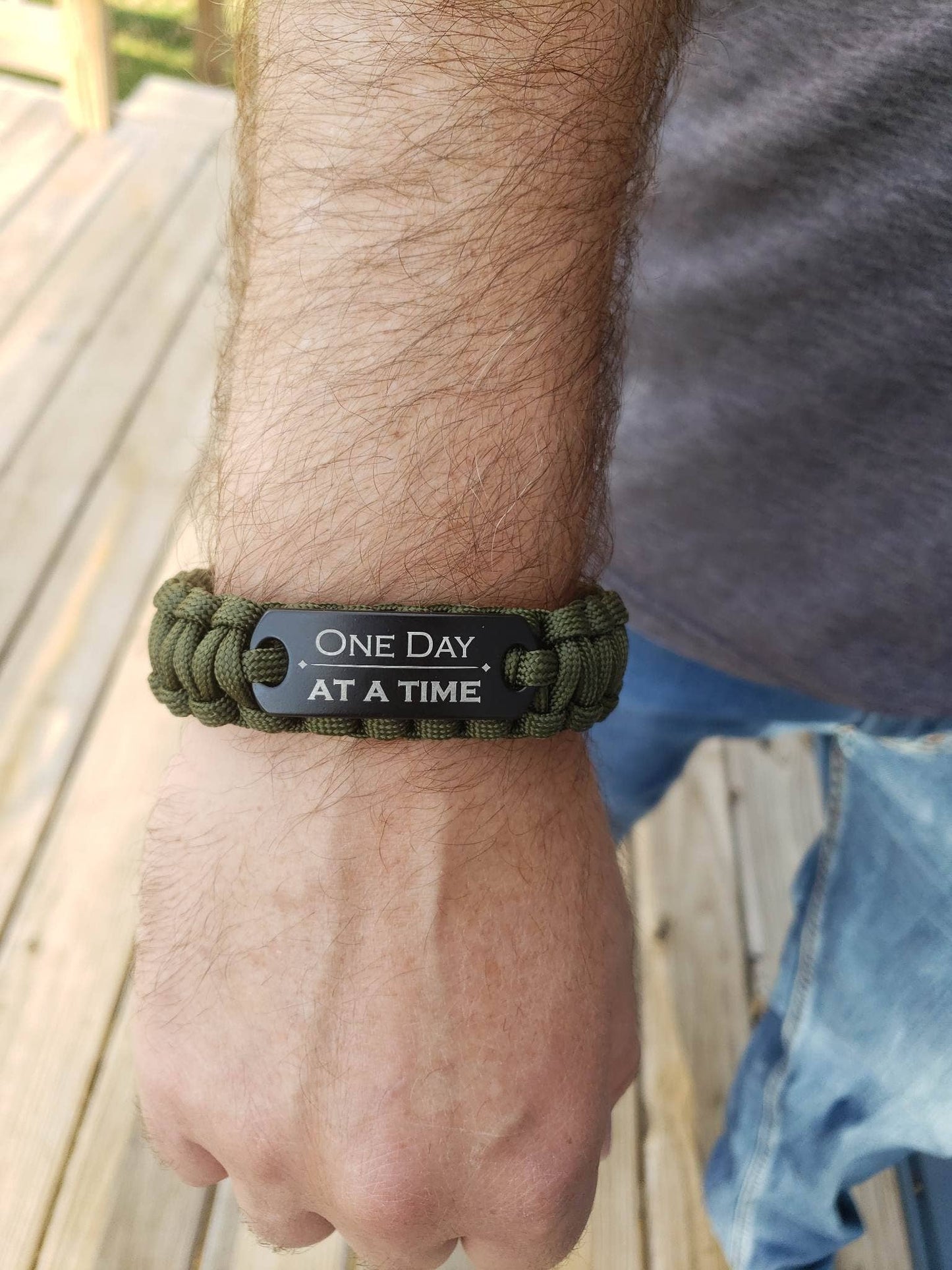 One Day at a Time Paracord Adjustable Bracelet