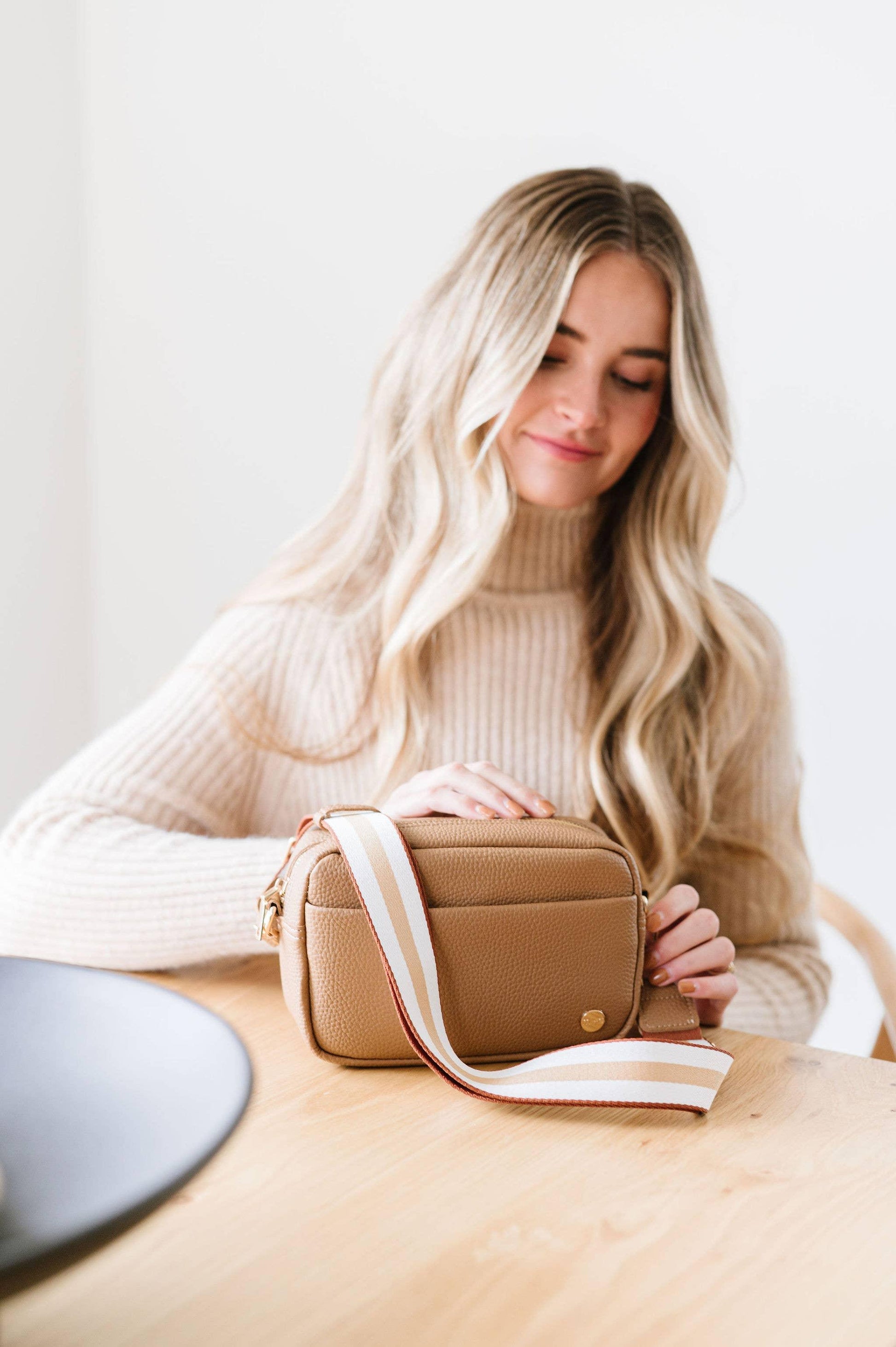 Willow Vegan Leather Crossbody Belt Fanny Waist Sling Purse Bag in Taupe - Simply Graced Mama