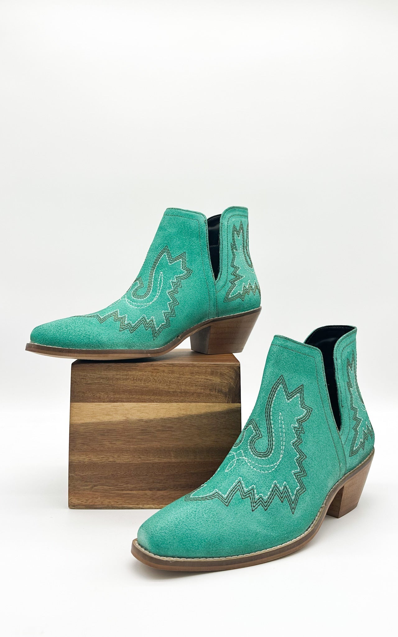 Kickin' Booties in Turquoise Suede