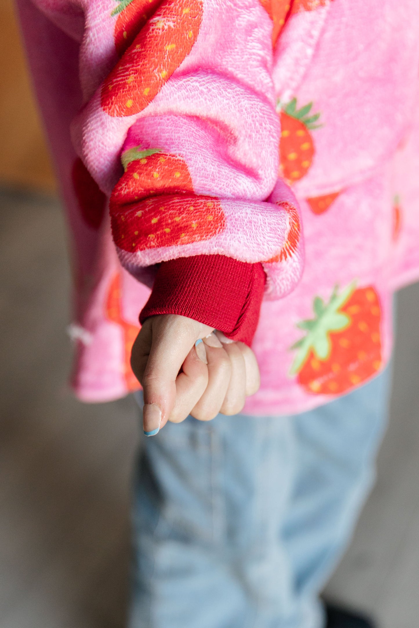 Kids Oversized Hoodie Blanket in Strawberry - Simply Graced Mama