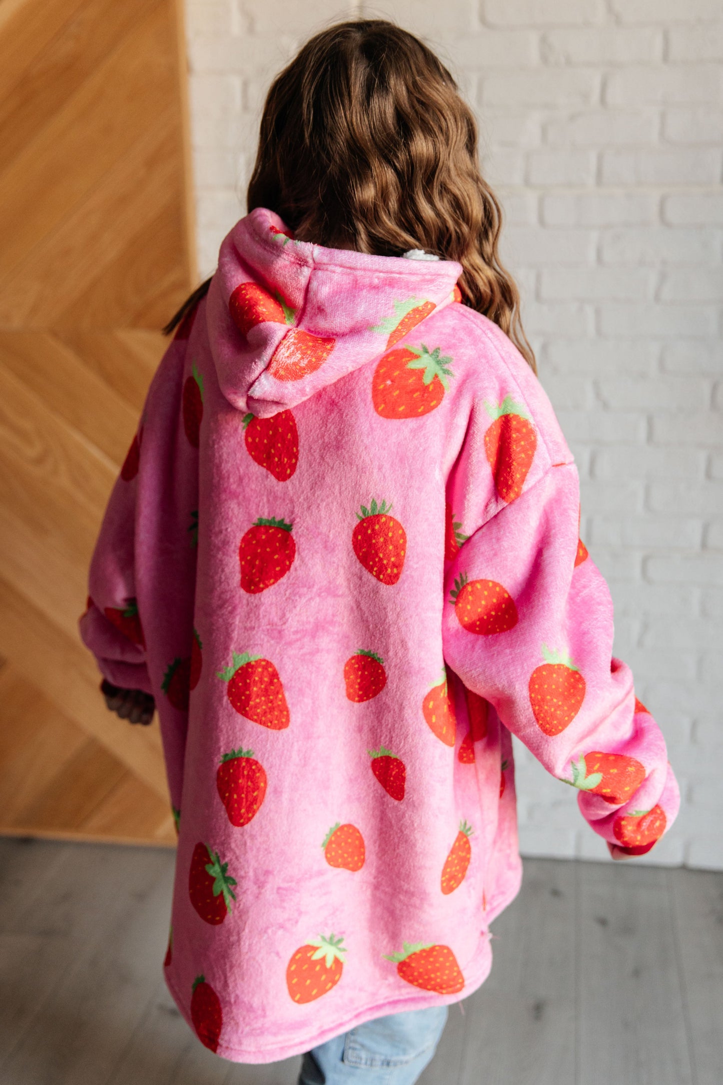 Kids Oversized Hoodie Blanket in Strawberry - Simply Graced Mama