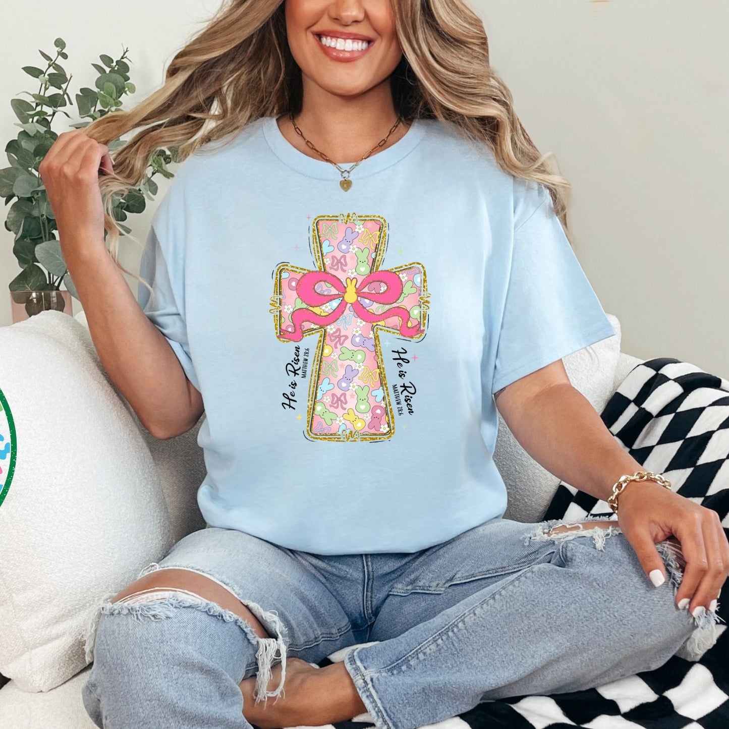 Peeps and Bows Cross Graphic Tee