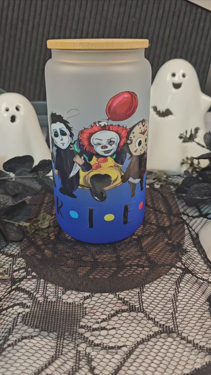 Horror Themed FRIENDS theme libbey glass cup