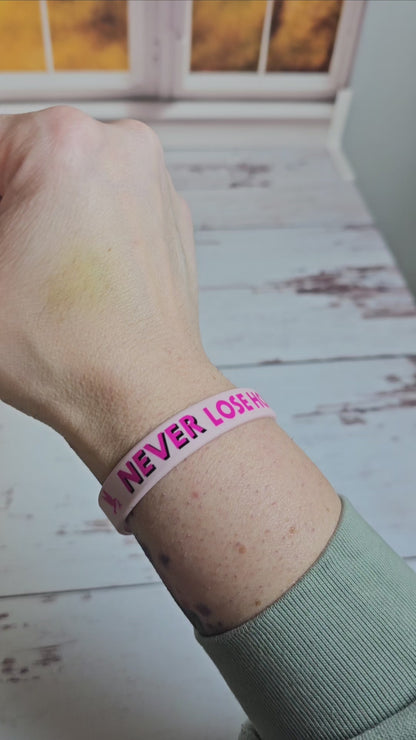 Never Lose Hope Breast Cancer Wristband