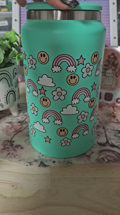 Boho Rainbow/Flower/Smiley Face - Mint Green