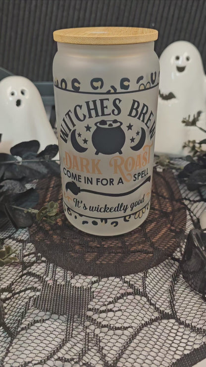 Witches Brew Dark Roast Frosted Libbey Glass