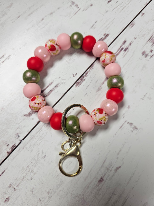 Strawberry Summer Beaded Wristlet