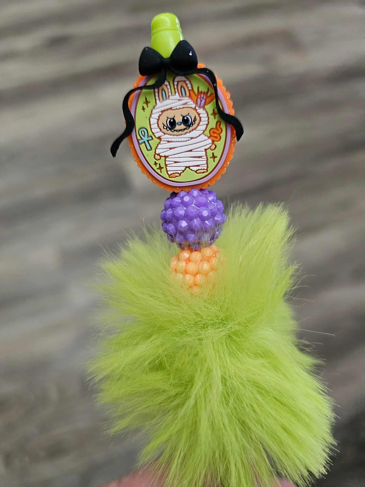 Mummy Labubu Fuzzy Beaded Pen