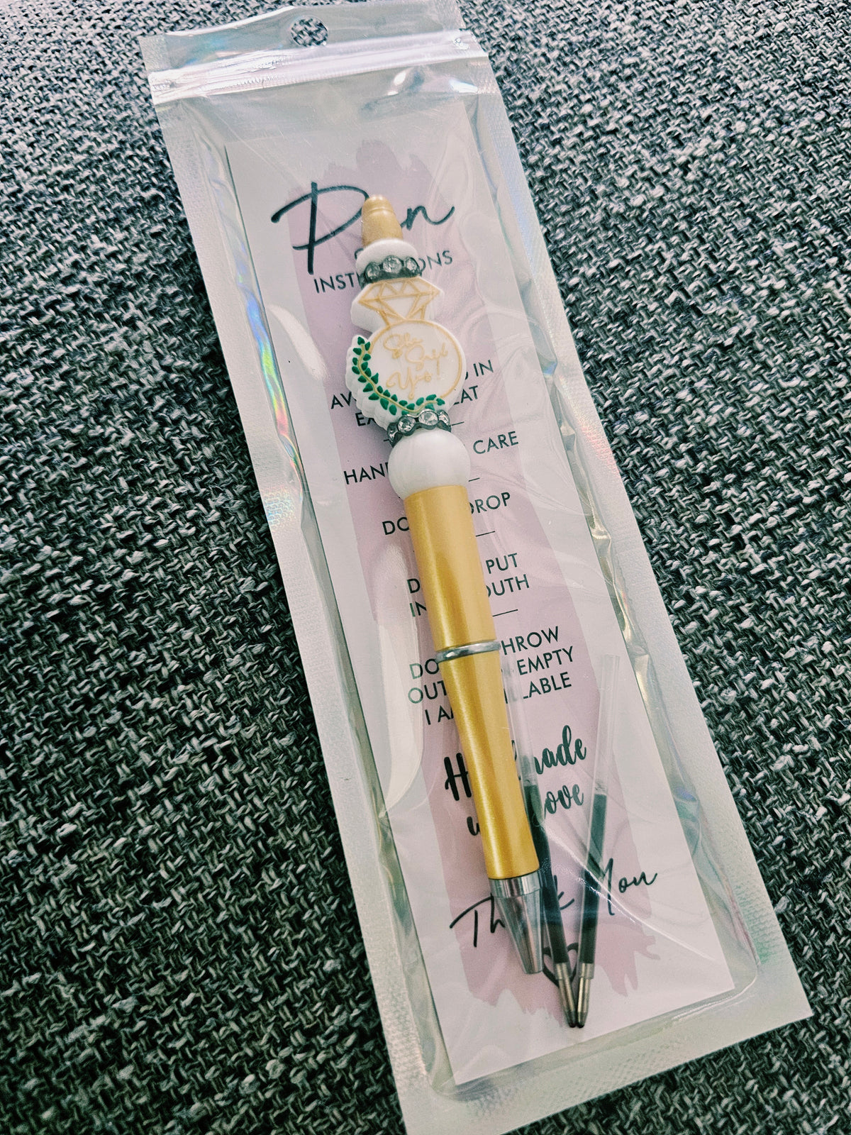 She Said Yes Bridal Beaded Pen