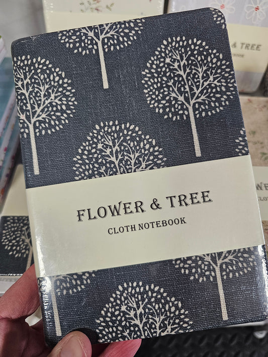 Dark Grey Cloth Notebook with Trees